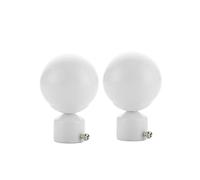 GOXQIT 10 Uds. Varillas de Cortina Redondas Decorativas Hierro for el hogar, Tapas Extremos, Accesorios con Cabezal Varilla para Hogar(White)
