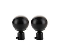 GOXQIT 10 Uds. Varillas de Cortina Redondas Decorativas Hierro for el hogar, Tapas Extremos, Accesorios con Cabezal Varilla para Hogar(Black)