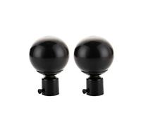 GOXQIT 12 uds/25,0mm Tapas de Extremos Barras Cortina Hierro Huecas Redondas, Accesorios con Cabeza Barra para Hogar(Black)