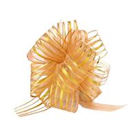 GOXQIT 40 Uds. De Lazo de Organza Gran tamaño for decoración Coche Boda, Cintas for Envolver Regalos for habitación Matrimonio para decoración(Gold)