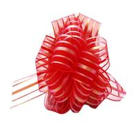 GOXQIT 40 Uds. De Lazo de Organza Gran tamaño for decoración Coche Boda, Cintas for Envolver Regalos for habitación Matrimonio para decoración(Red)