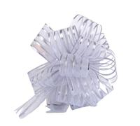 GOXQIT 40 Uds. De Lazo de Organza Gran tamaño for decoración Coche Boda, Cintas for Envolver Regalos for habitación Matrimonio para decoración(Sliver)