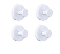 GOXQIT 8 ganchos con ventosa de acero inoxidable, resistentes al agua, for baño, ducha, montaje en pared, sin perforaciones, reutilizables, fuerte adsorción Para Baño cocina(White)