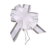 GOXQIT 8 Uds. De Cintas de Lazo, envoltorios Flores for Eventos Boda, Adorno, Caja decoración Coche cumpleaños, Lazos para decoración(White)