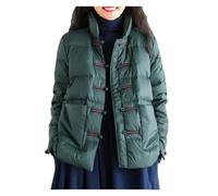 GOXQIT Chaquetas Ligeras Acolchadas Abrigos acolchados de plumón for mujer, chaquetas for, ropa con relleno grueso, ligeros(Green,XL)