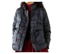 GOXQIT Chaquetas Ligeras Acolchadas Abrigos acolchados de plumón for mujer, chaquetas for, ropa con relleno grueso, ligeros(Black,M)