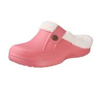 GOXQIT Classic Fur Lined Clogs For Women Waterproof Winter Fuzzy Slippers Mens Cotton Shoes For Indoor and Outdoor Rubber Soles para Hogar(Pink,39-40)