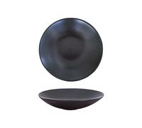 GOXQIT Cuenco de cerámica con textura en espiral, creativo, for restaurante, tazón sopa grueso, ensaladera, Pasta, postre, cuencos for Sushi, vajilla especial, 1 ud Para Hogar Cocina(Black2)