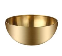 GOXQIT Ensaladera de acero inoxidable, cuenco cocina multifuncional, for Fideos, ensaladera redonda, 2 uds Para Hogar Cocina(Gold 28 * 13cm)