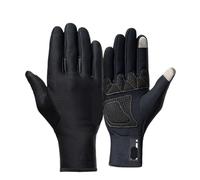 GOXQIT Guantes de Ciclismo cálidos a Prueba Viento for Invierno, con Todos los Dedos, for Bicicleta montaña y Carretera, Largos for Hombres Mujeres, Guantes para Conducir(Black,S)