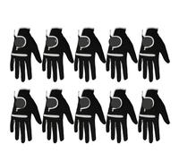 GOXQIT Guantes de Golf Transpirables for Hombre, Mano Izquierda, Derecha, Micro Fibra Suave, 10 Uds para Deportes(10 pcs Right Hand Black,Size 27-XXL)