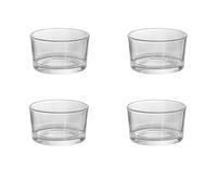 GOXQIT Juego de minicuencos vidrio transparente, 4 Uds., postres cocina, ensaladera, salsas for el hogar, pudín, fruta, charcutería, tazones for preparación comidas Para Hogar Cocina(Clear C)