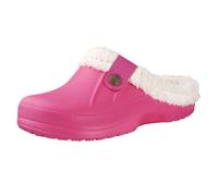 GOXQIT Men Cotton Slippers Winter Women Short Plush Casual Waterproof Garden Shoes Fur Furry para Hogar(Rose Red,37-38(9-9.2 Inch))