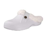 GOXQIT Men Cotton Slippers Winter Women Short Plush Casual Waterproof Garden Shoes Fur Furry para Hogar(White,37-38(9-9.2 Inch))