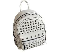 GOXQIT Mochila Con Remache Mochilas con remaches for mujer, bolsos escolares de piel sintética for adolescentes, mochilas for niñas, viaje for(White,S)