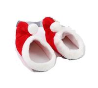 GOXQIT Red Plush Cotton Christmas Design Indoor Footwear For Winter Comfort and Holiday Home Use para Hogar