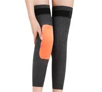 GOXQIT Rodillera térmica antideslizante, rodillera elástica, protectora, rodilleras, 1 par para Ciclismo(Gray-Gold,XXL (80-105 kg))