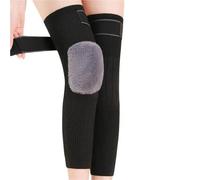 GOXQIT Rodillera térmica antideslizante, rodillera elástica, protectora, rodilleras, 1 par para Ciclismo(Black-Gray,XXL (80-105 kg))