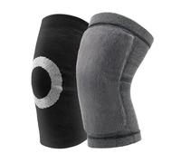 GOXQIT Rodilleras cálidas de invierno for hombres, motocicleta, ciclismo, correr, calentador piernas, Protector deportivo for personas mayores, frías para Ciclismo(Black,M for 40-60kg)