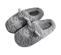 GOXQIT Winter Cotton Plush Slippers For Women and Men para Hogar(Grey,40-41 Fit39-40)