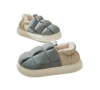 GOXQIT Winter Fur Shoes For Women Outdoor Waterproof House For Men with Padded Indoor Fluffy Cotton Slippers para Hogar(D-Grey,40-41(9.6-9.8 Inch))