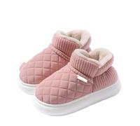 GOXQIT Winter Thick Soled Anti Slip Warm Cotton Shoes with Bag and Slippers For External Wear para Hogar(Pink,40-41)