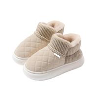 GOXQIT Winter Thick Soled Anti Slip Warm Cotton Shoes with Bag and Slippers For External Wear para Hogar(Beige,40-41)