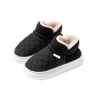 GOXQIT Winter Thick Soled Anti Slip Warm Cotton Shoes with Bag and Slippers For External Wear para Hogar(Black,40-41)