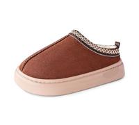 GOXQIT Women's Cotton Shoes with Winter Plush Thickened Large Size Cold Resistant Warm Versatile Comfortable para Hogar(DZ-GM-602 Brown,36-37)