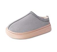 GOXQIT Women's Cotton Shoes with Winter Plush Thickened Large Size Cold Resistant Warm Versatile Comfortable para Hogar(DZ-GM-602 Grey,44-45)