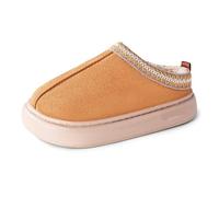 GOXQIT Women's Cotton Shoes with Winter Plush Thickened Large Size Cold Resistant Warm Versatile Comfortable para Hogar(DZ-GM-602 Khaki,40-41)