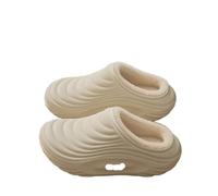 GOXQIT Women's Cotton Slippers with For Winter Warmth, Waterproof and Anti Slip Toe Cover, Home Couple para Hogar(White,38-39)