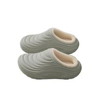 GOXQIT Women's Cotton Slippers with For Winter Warmth, Waterproof and Anti Slip Toe Cover, Home Couple para Hogar(Light Green,44-45)