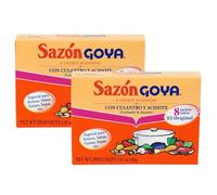 GOYA Sazón con Culantro y Achiote Pack 2 x 40 g (16 Sobres) | Condimento Latino para Arroces, Sopas, Guisos, Carnes y Legumbres | Sazonador Original con Cilantro y Achiote