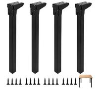 GOYADA 4 patas de mesa plegables de 40 cm, patas de mesa de metal negro 90 grados, patas de mesa plegables para mesa, cama, sofá, ordenador portátil, armario