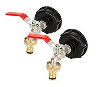 GOYADA Lote de 2 adaptadores de tanque IBC, grifo de tanque 1000L, grifo tanque de rosca de 1/2'', grifo recuperador de agua para recuperación de agua de lluvia, accesorios de manguera de riego