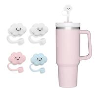 GoyaGirl Tapas de popote para vasos, paquete de 5, silicona, se adapta a pajitas de 10 mm, cubiertas de punta de popote para tapas de punta de popote para accesorios de tazas Stanley