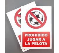 GOYAPRINT Cartel Prohibido Jugar Pelota Pack 2ud 18x25cm Señal Seguridad
