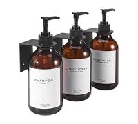 GOYISEE 3 Botellas de Champú Recargables, Botellas Dispensadoras de 16,9 oz,Dispensadores de Loción y de Jabón(3 Botellas con 3 Paredes Marrones)