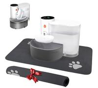 GOYJOY Fuente de agua inteligente para mascotas, fuente de agua para gatos sin filtro, fuente de agua ultra silenciosa de 3.5 L/3,345.2 g, separación de aguas residuales y agua siempre fresca (con una