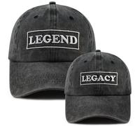Goyklrb 2 Gorras De Béisbol Legend and Legacy Para Papá E Hijo, Parche Cuero Algodón Ajustable Padres Hijos, -, Talla Única, Negro