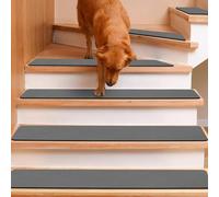 GOYLSER - Alfombra de Escalera Antideslizante para escaleras de Madera, escaleras de Alfombra Reutilizable, Funda de cojín de Escalera Lavable a máquina (Gris Oscuro 15pack)