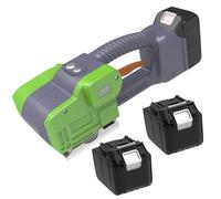 GOYOJO Flejadora Automatica, Flejadora Electrica con Batería de 5000 mAh para Cintas de PP/PET de 9-16 mm, 500-3800N, Ideal para Embalaje/Envío/Almacenamiento (Dos Baterías)