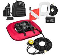 GOYOJO Sistema de Ventilación Subacuático Portátil, 52 L/min, Respiración de 50-70 Minutos, Compresor de Aire Impermeable, Aprobado por Aerolíneas (Rojo)