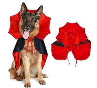 Goyoswa - Capa Disfraz de Vampiro Diablo para Halloween, para Perros pequeños, medianos y Grandes, fácil colocación con Cordones, Fiestas, Cosplay y sesiones de Fotos, Color Rojo