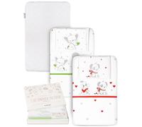 Goysila Juego de Sábanas para Minicuna Colecho Chicco Next to Me, 50x83 cm | Algodón 100%, medidas 50x83 cm, incluye protector de colchón transpirable, funda almohada, certificado Oeko-Tex Standard 100