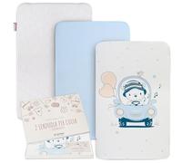 Goysila Sábanas Next2Me Chicco de Algodón Blanco 50x83 cm 3 Piezas | Cubrecolchón transpirable, protector para minicuna colecho, compatible con Kinderkraft Uno y Jane Babyside, set suave