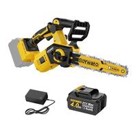 GoYwato 21V 8 Pulgadas Mini Motosierra Bateria 4000mAh Motor sin Escobillas | 1200W, Espada 20cm, 10m/s, Tensión de Cadena, Lubricación sin Herramientas, Inalámbrica Sierra Eléctrica Podar Arboles Madera