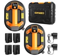 GoYwato 320KG Ventosas para Azulejos Electrica x 2, con 4 x 3,0Ah Baterías | con 2 Cargadors y Maletín, Pantalla LCD, 10 Pulgadas Ventosas para Vidrio, Azulejos, Mármol, Metal y Superficie Pulida Lisa