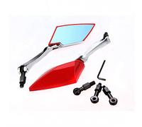 GOZAR Retrovisores Laterales De La Motocicleta De La Visión Trasera Compatible con Yamaha/Honda/Suzuki/Kawasaki - Rojo